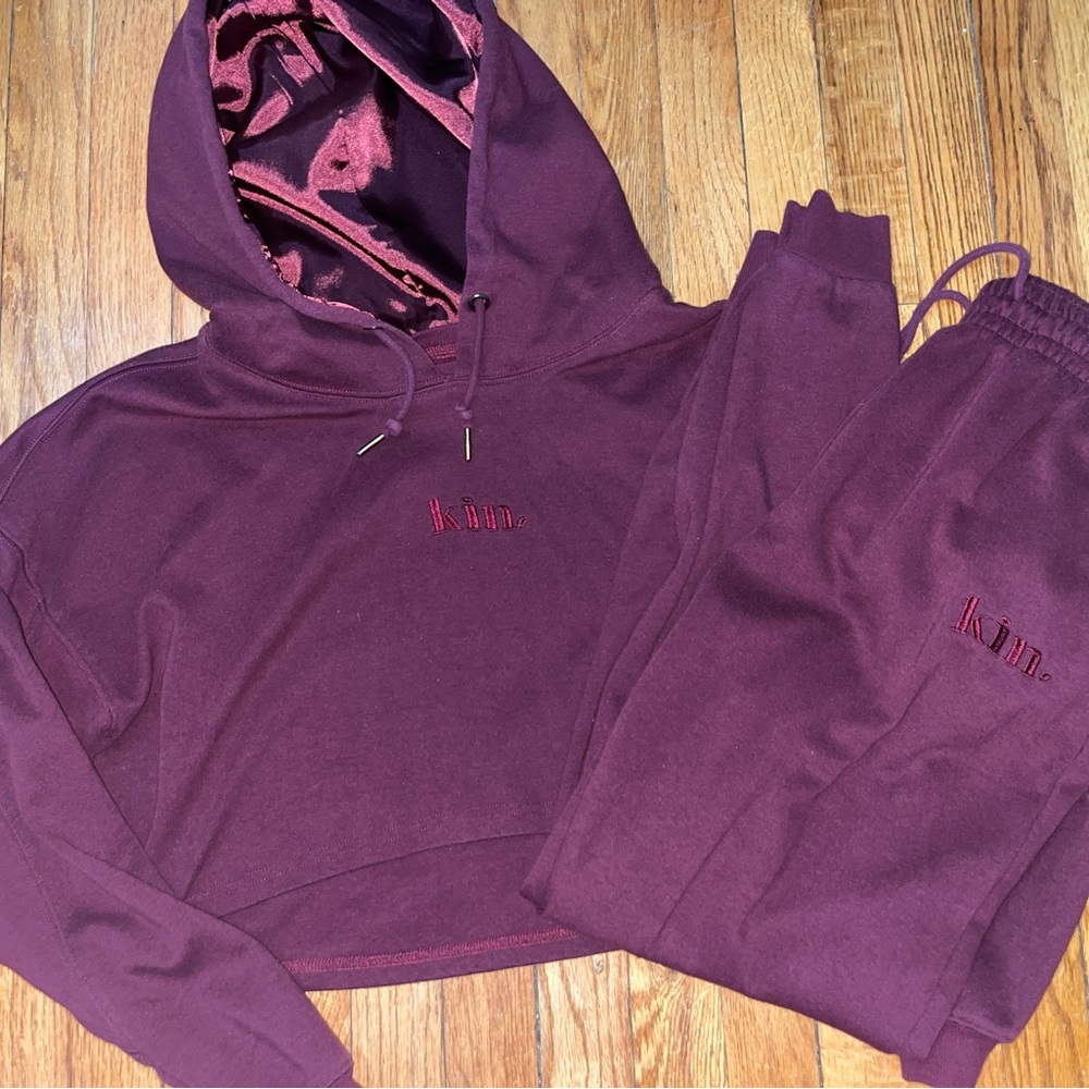 Women's Burgundy Hoodie and Sweatpants Set